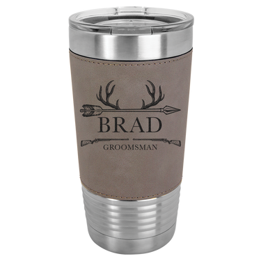 Personalized 20oz Leatherette Groomsmen Tumbler Gift